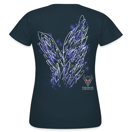 Women T-Shirt Light Blue Wings - Navy