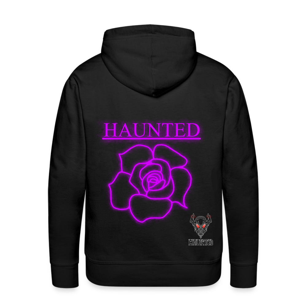 Men Hoodie Pink Neon Rose - Schwarz