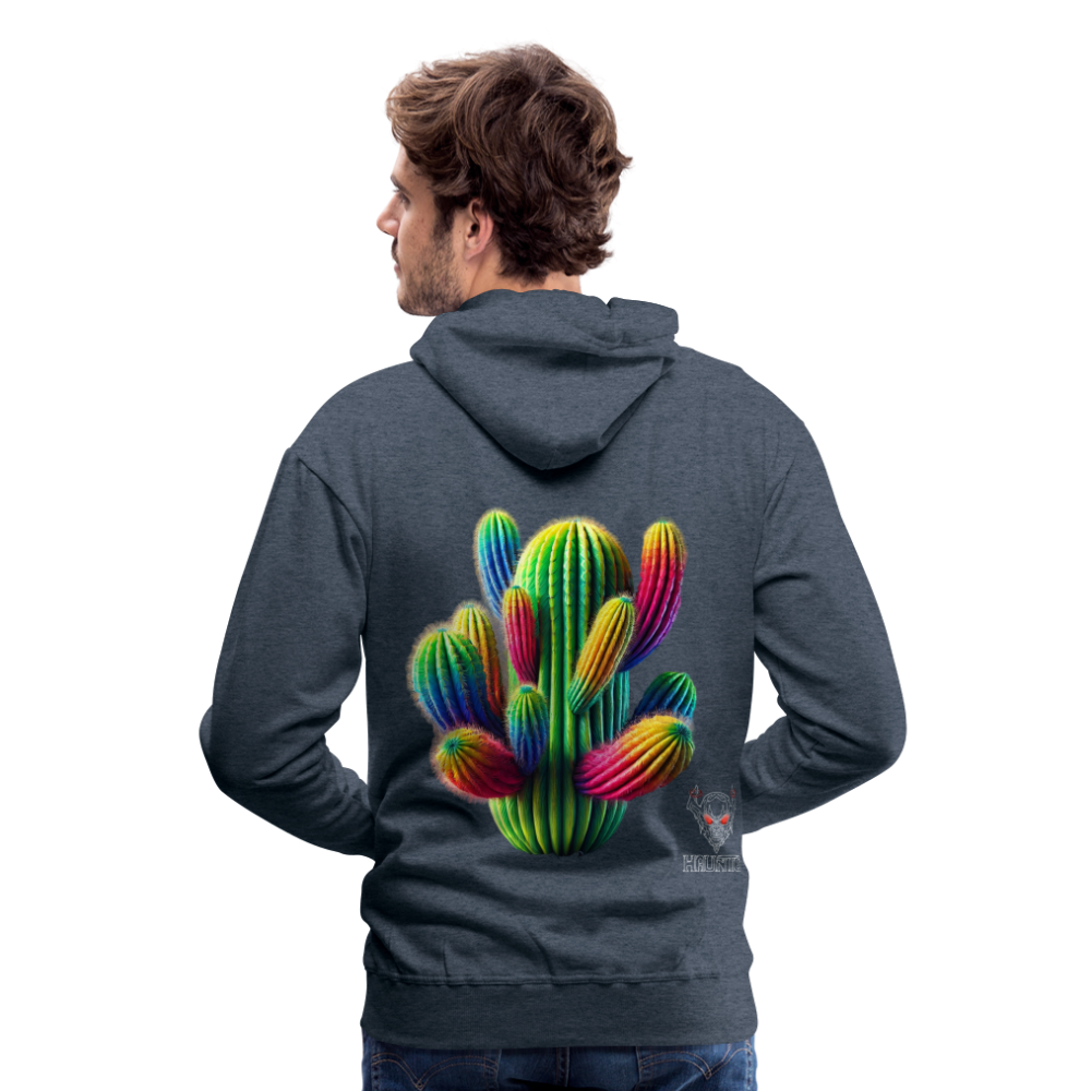 Men Hoodie "Prismatic Cactus Bloom" - Jeansblau