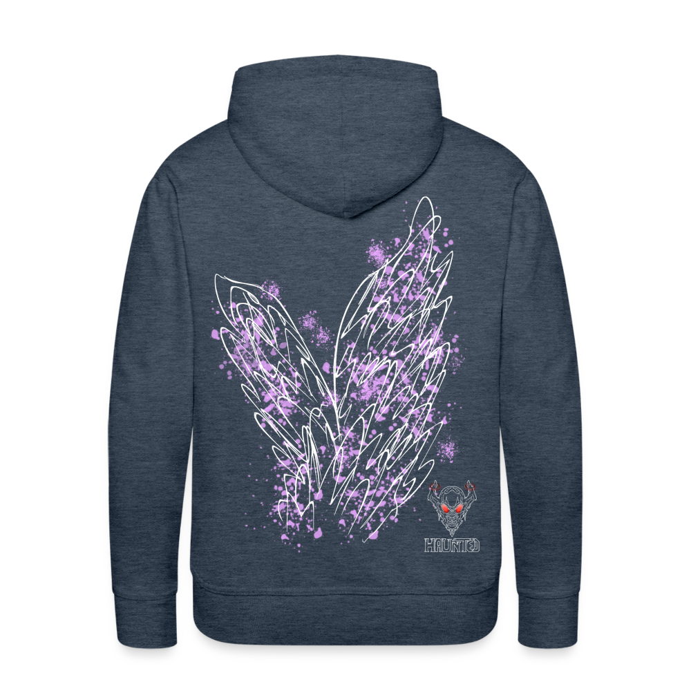 Men Hoodie Light Purple Wings - Jeansblau