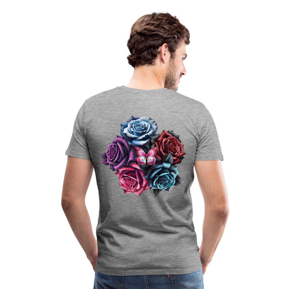 Men T-Shirt Rose Circle - Grau meliert