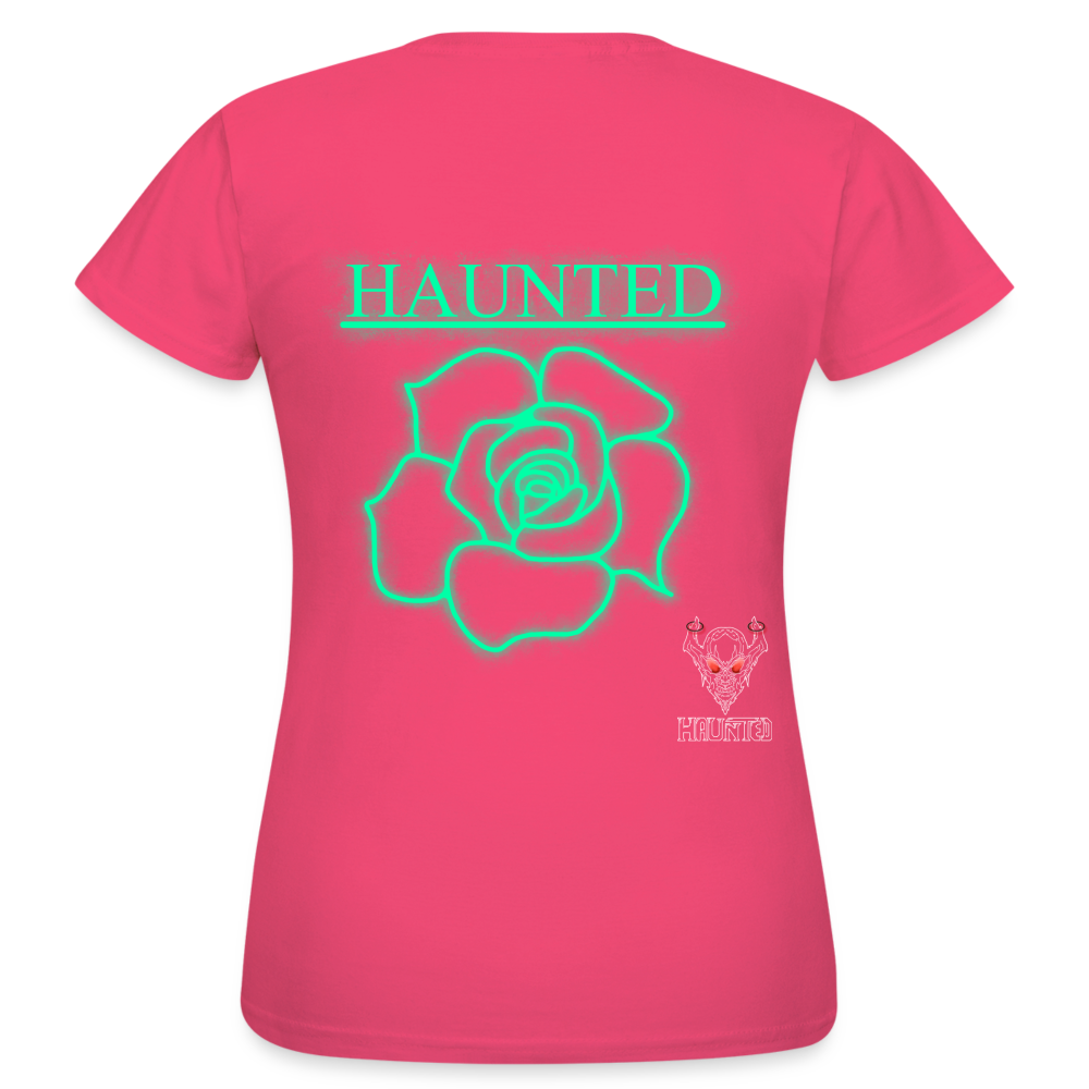 Women T-Shirt Turquoise Neon Rose - Azalea