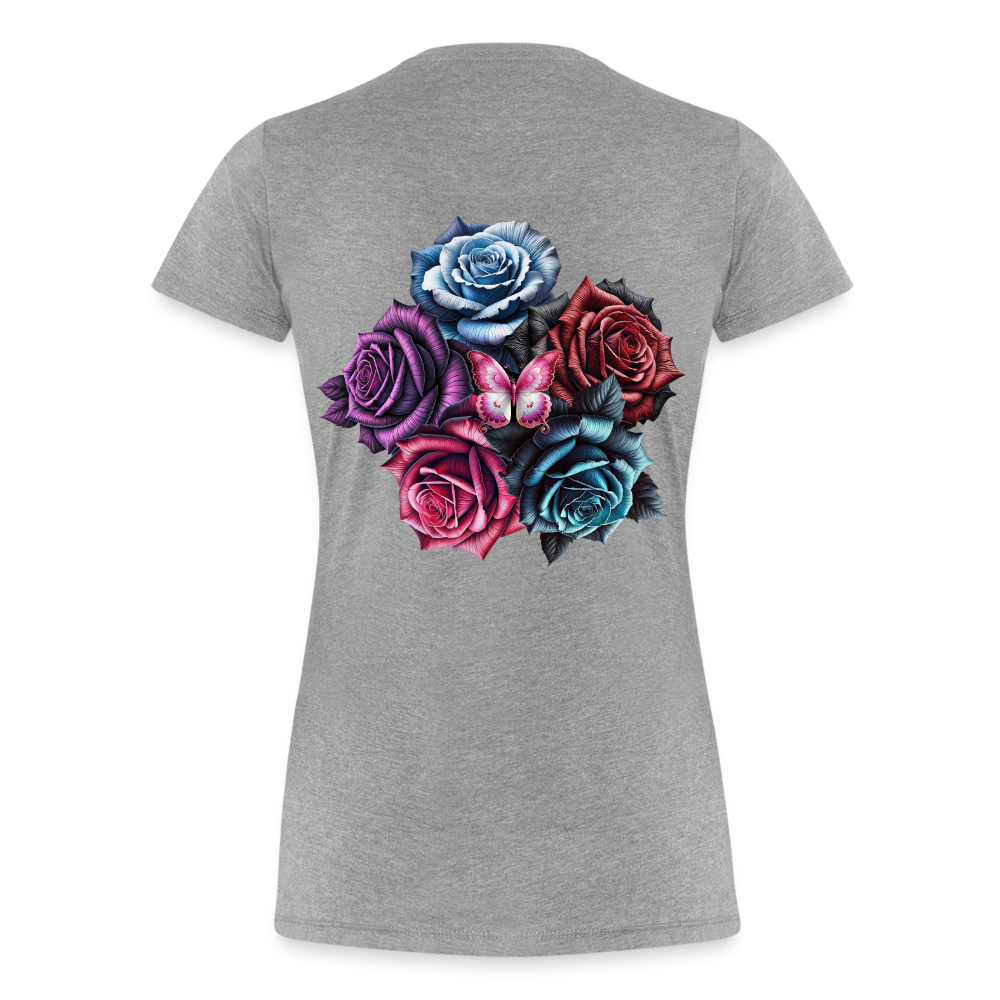 Women T-Shirt Rose Circle - Grau meliert