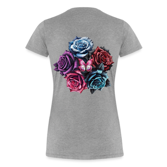 Women T-Shirt Rose Circle - Grau meliert