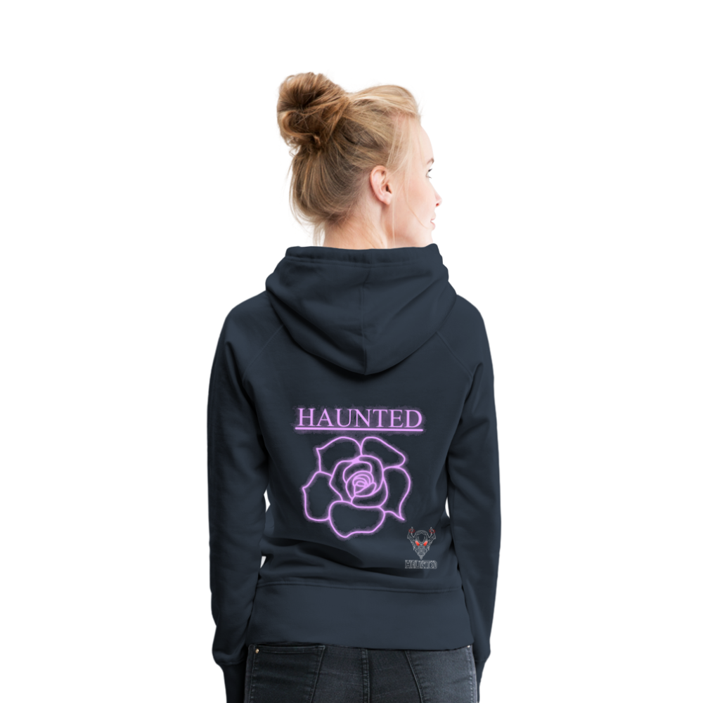 Women Hoodie Light Pink Neon Rose - Navy