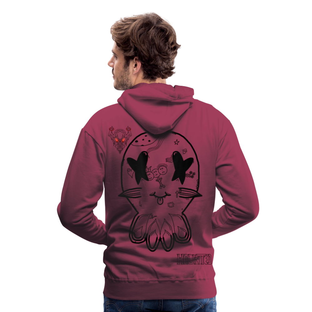 Man Hoodie Ghost Doodle Dark - Bordeaux