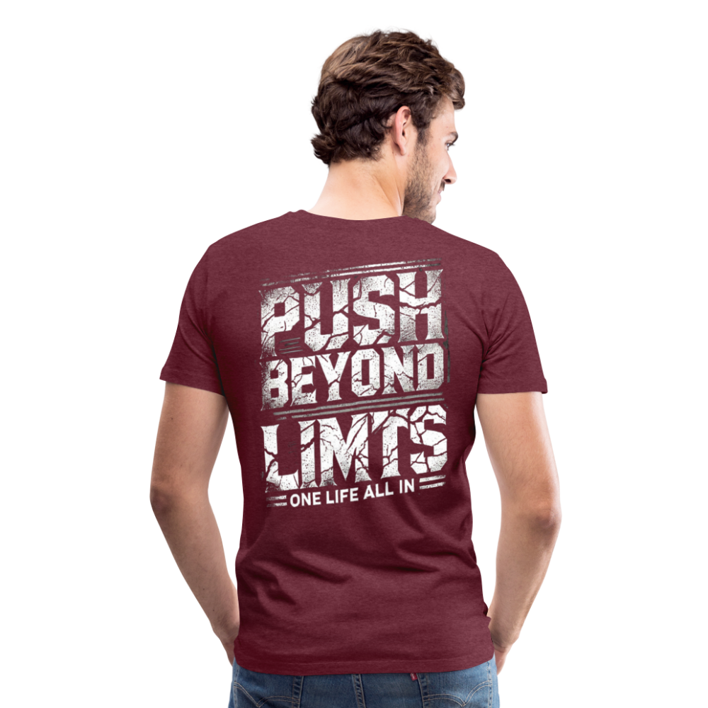 Men T-Shirt Push Beyond Limits - Bordeauxrot meliert