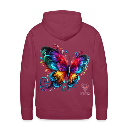 Men Hoodie Radiant Butterfly Art - Bordeaux