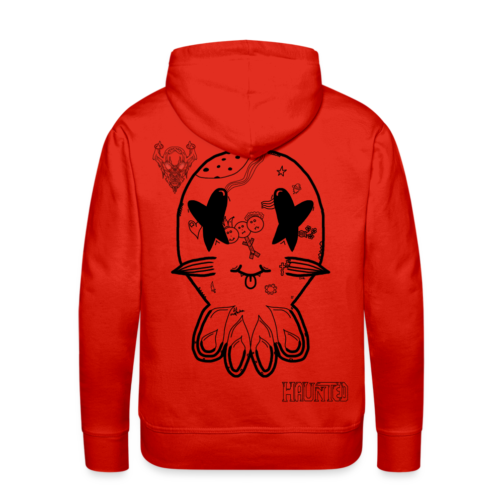 Man Hoodie Ghost Doodle Dark - Rot