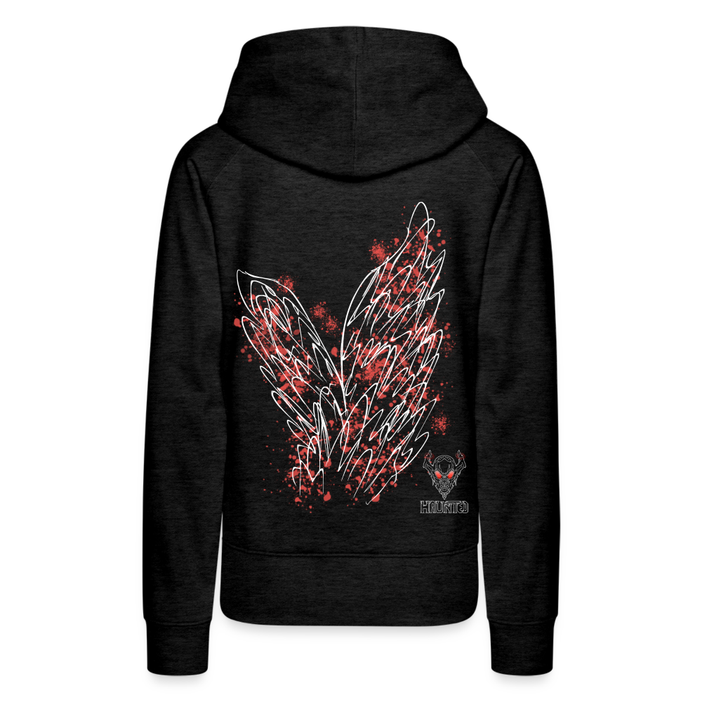 Women Hoodie Light Red Wings - Anthrazit