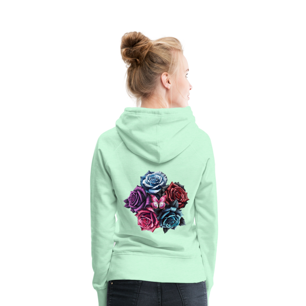 Women Hoodie Rose Circle - helles Mintgrün
