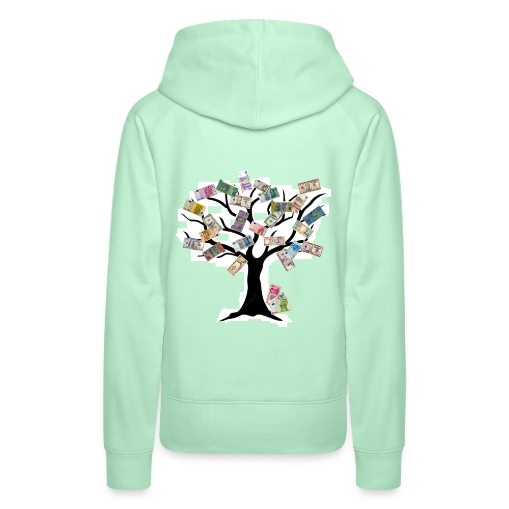 Women Hoodie Money Tree - helles Mintgrün