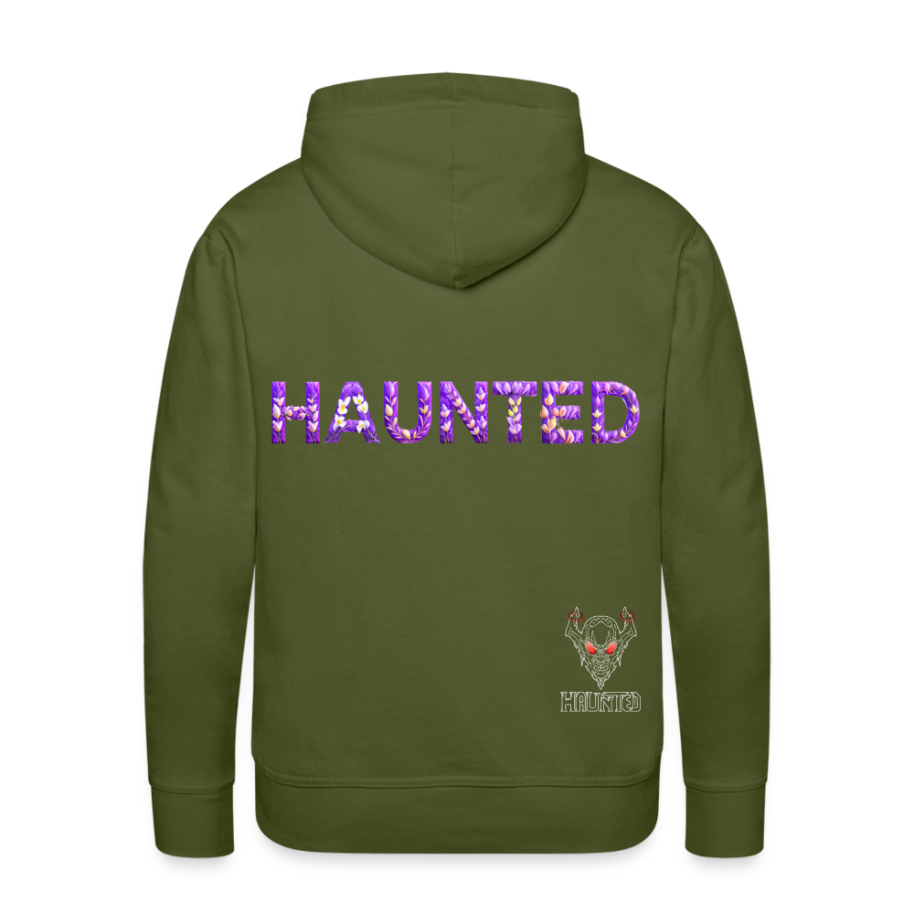 Men Hoodie Lavender Bloom Essence - Olivgrün