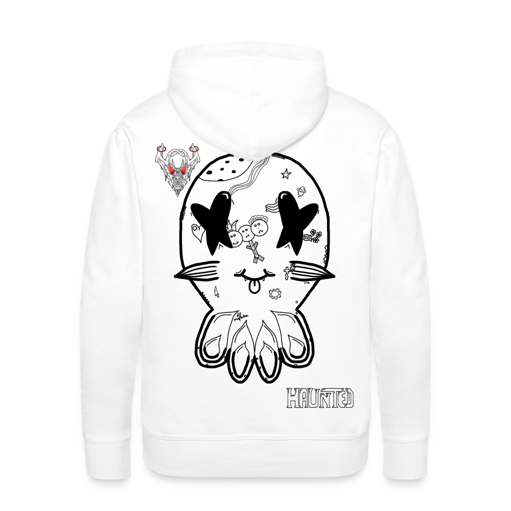 Man Hoodie Ghost Doodle Dark - Weiß
