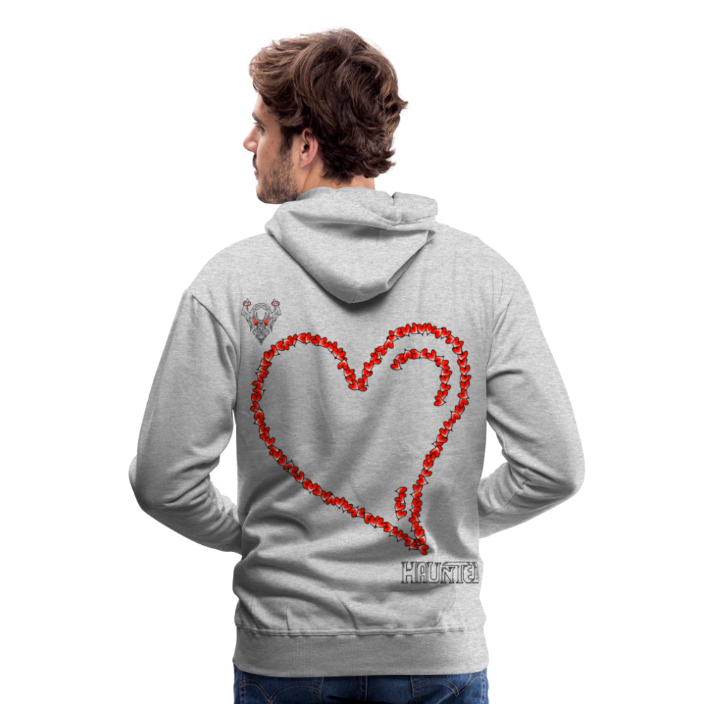 Man Hoodie Hearts Dark - Grau meliert