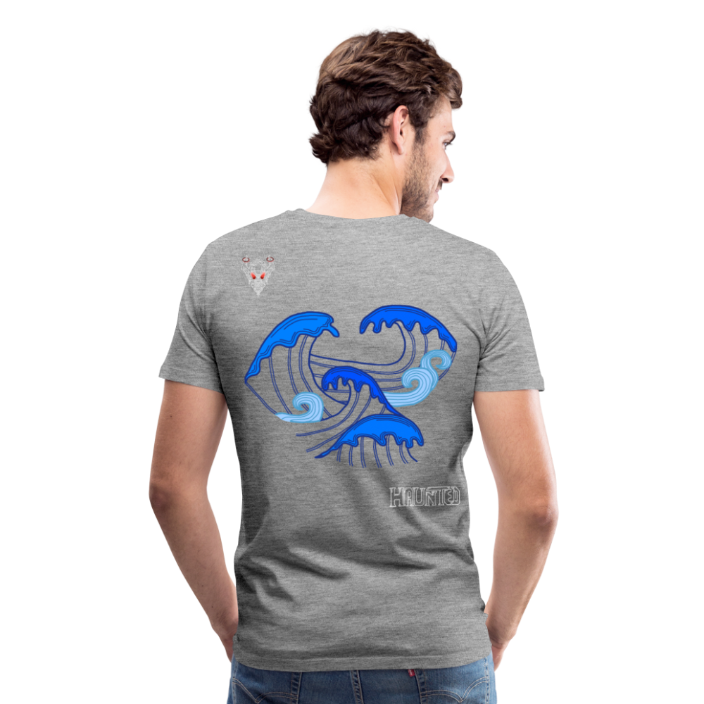 Man T-Shirt Waves clean Light - Grau meliert