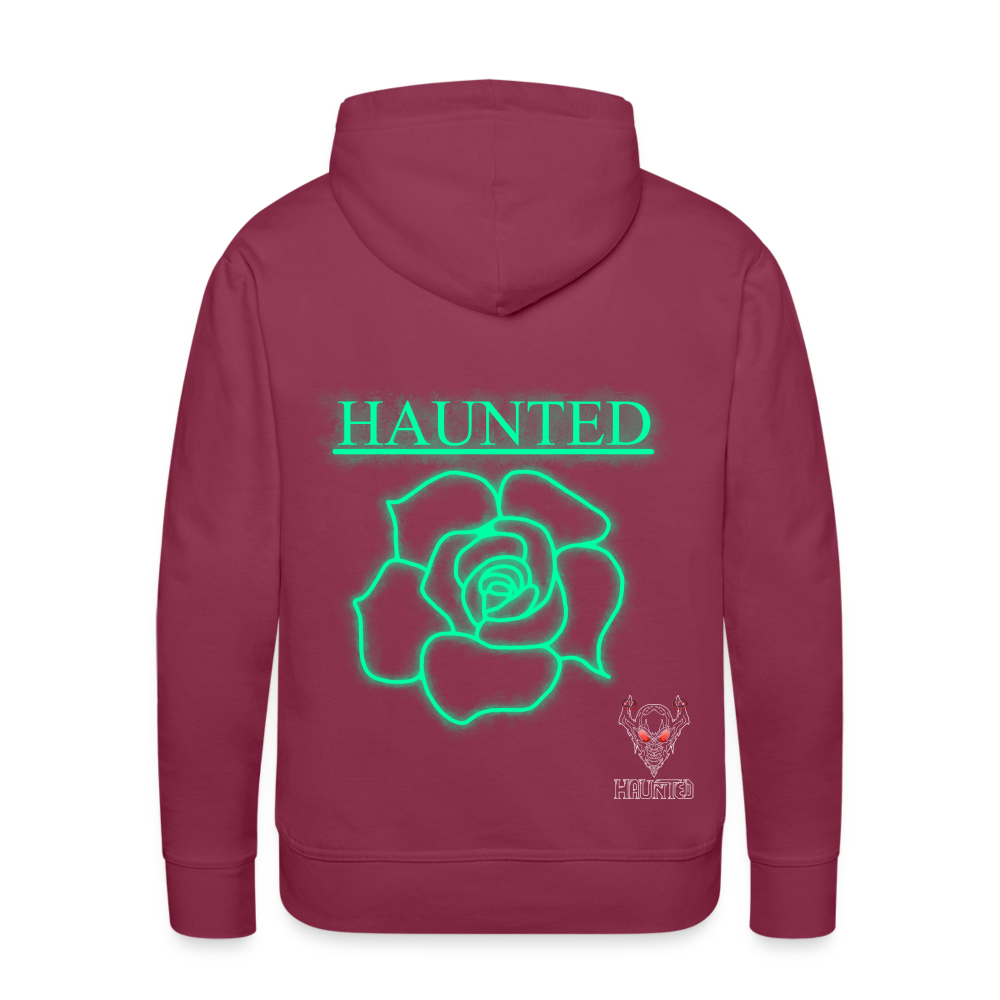 Men Hoodie Turquoise Neon Rose - Bordeaux