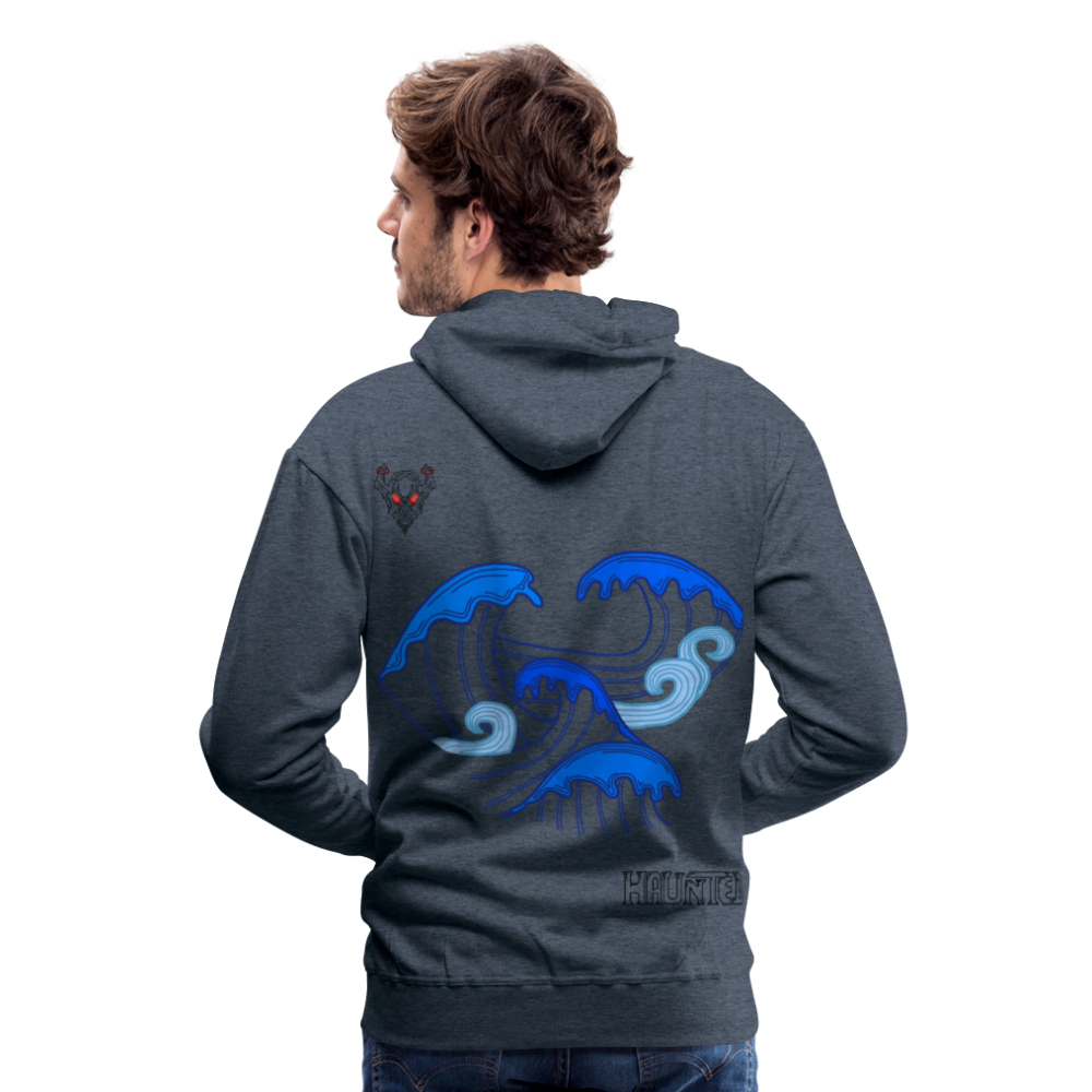 Men Hoodie Waves clean Dark - Jeansblau