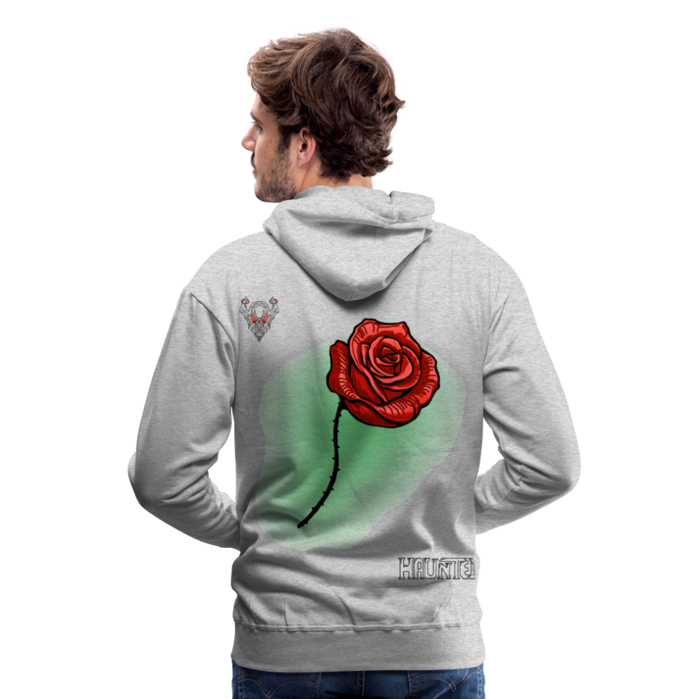 Men Hoodie Rose On Green 3 - Grau meliert