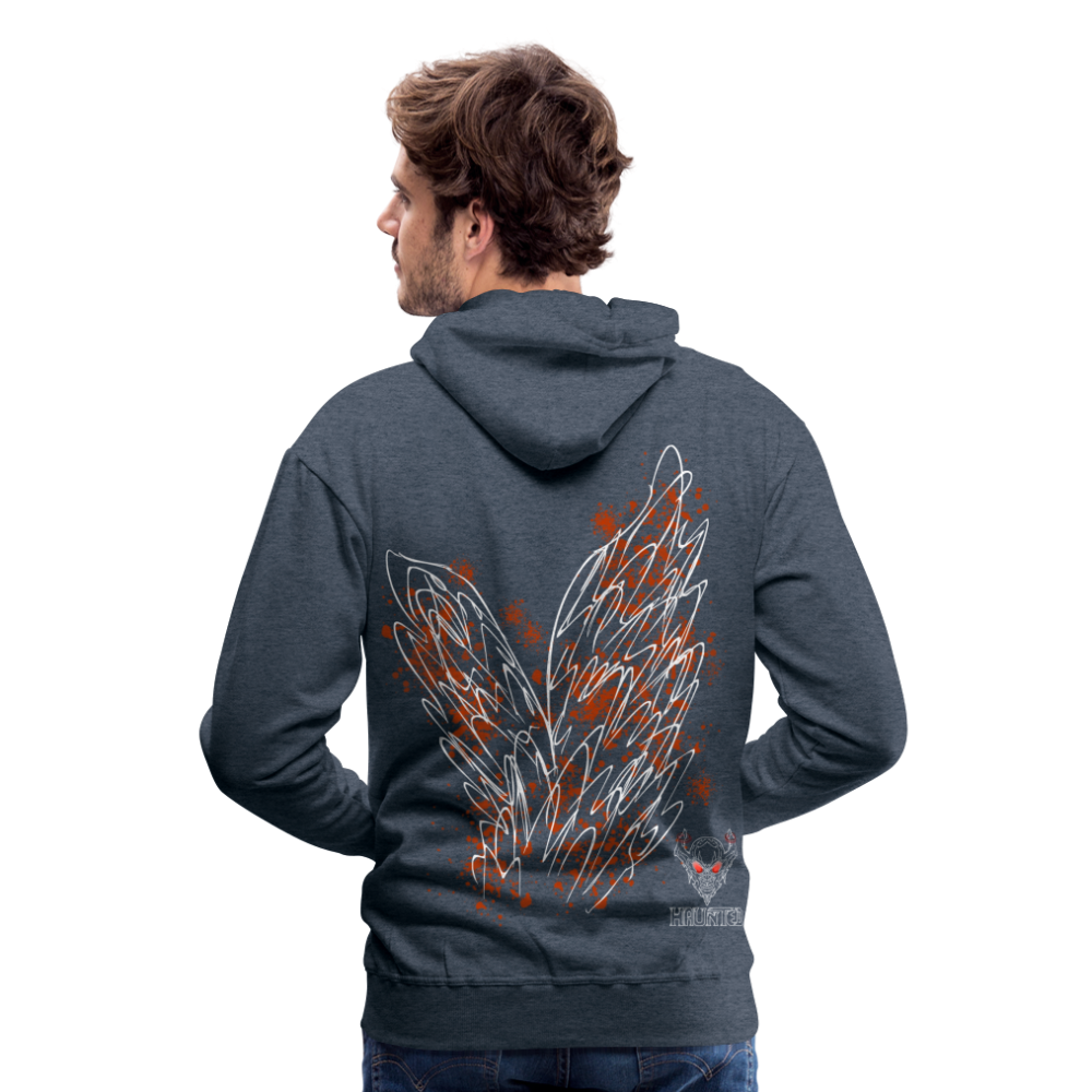 Men Hoodie Orange Wings - Jeansblau
