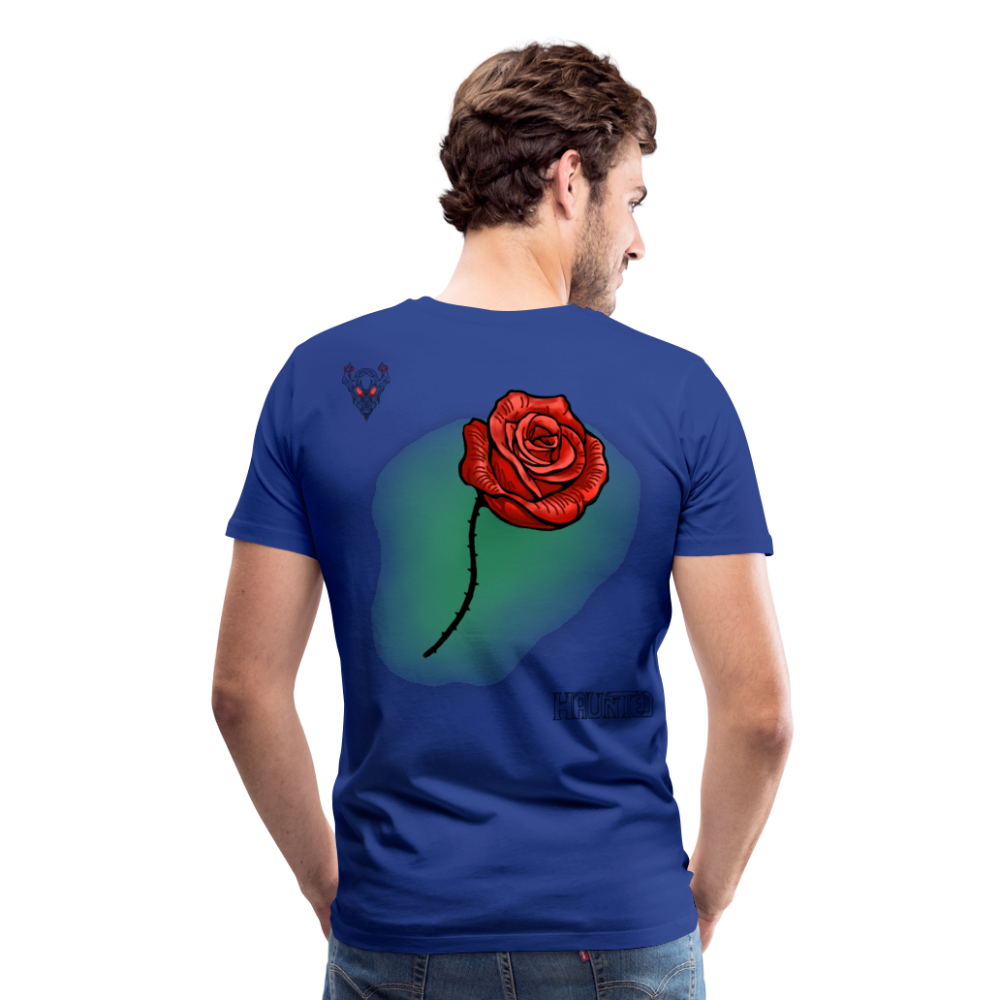 Man T-Shirt Rose on Green 2 - Königsblau