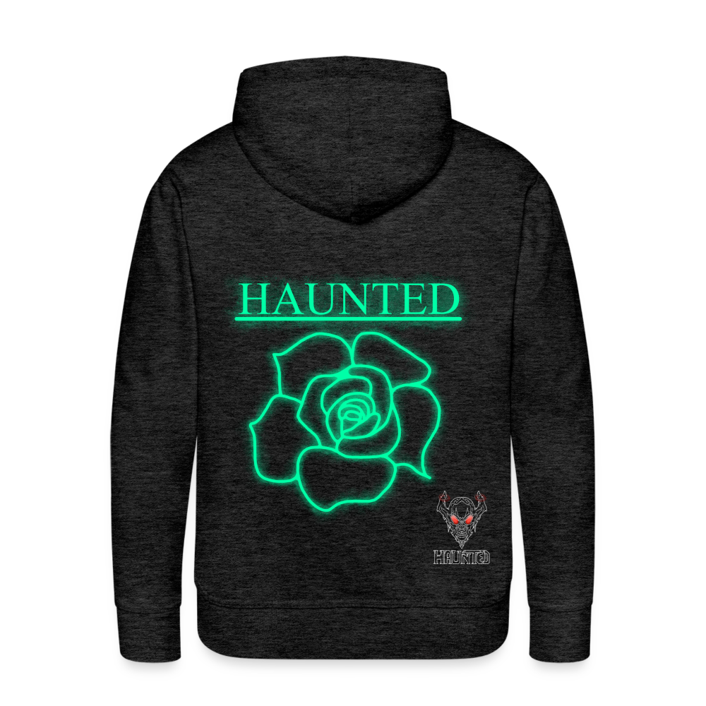 Men Hoodie Turquoise Neon Rose - Anthrazit