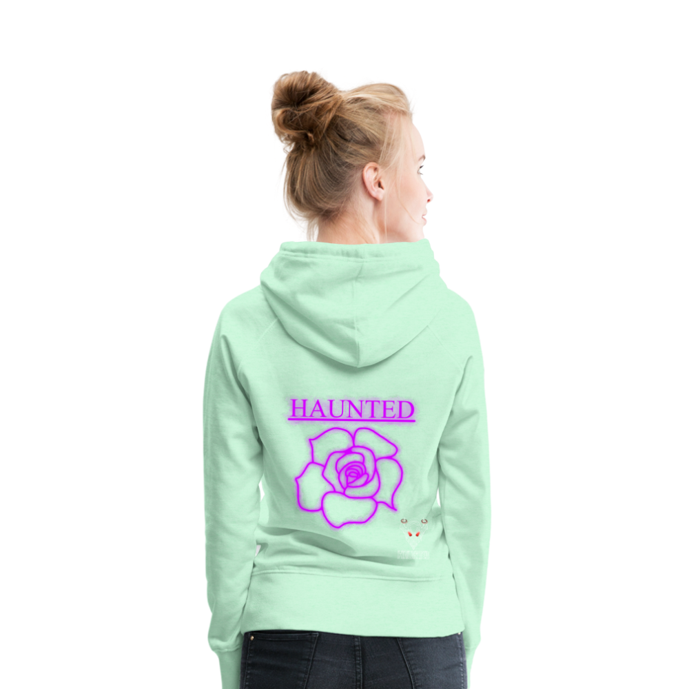 Women Hoodie Pink Neon Rose - helles Mintgrün