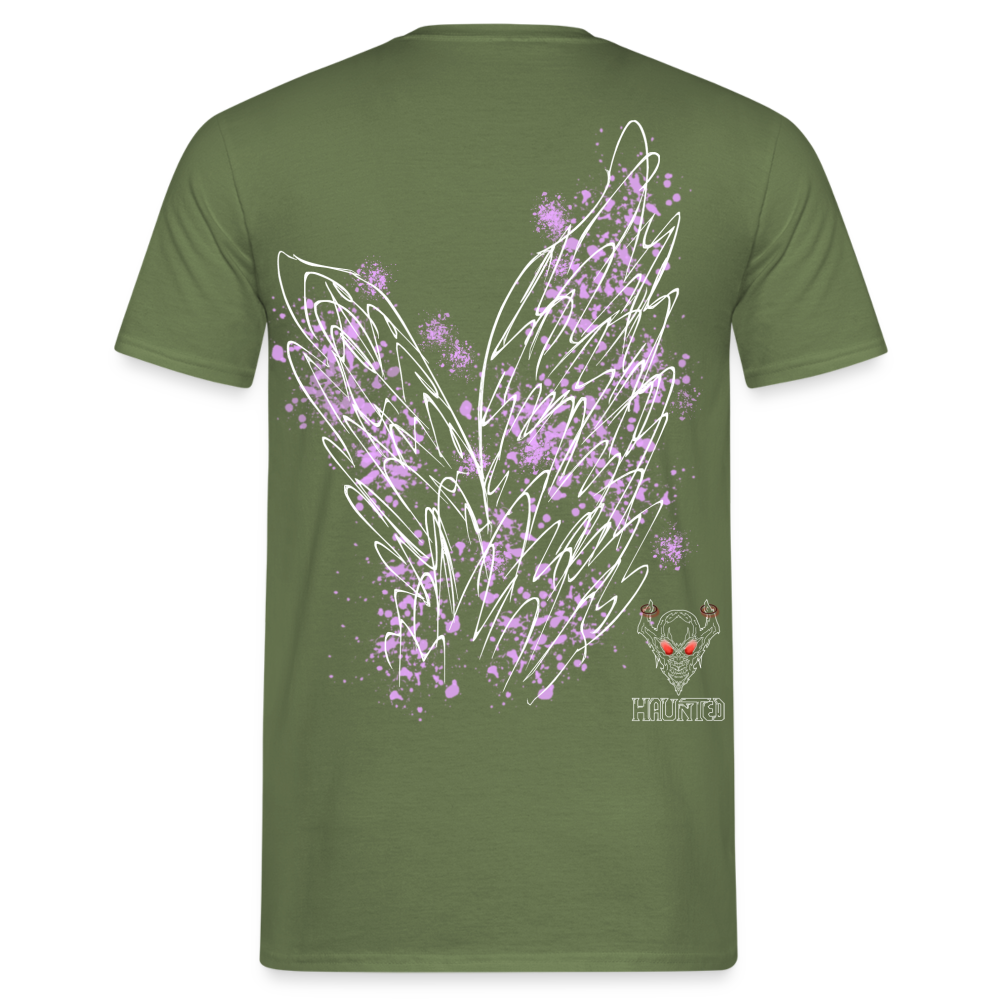 Men T-Shirt Light Purple Wings - Militärgrün