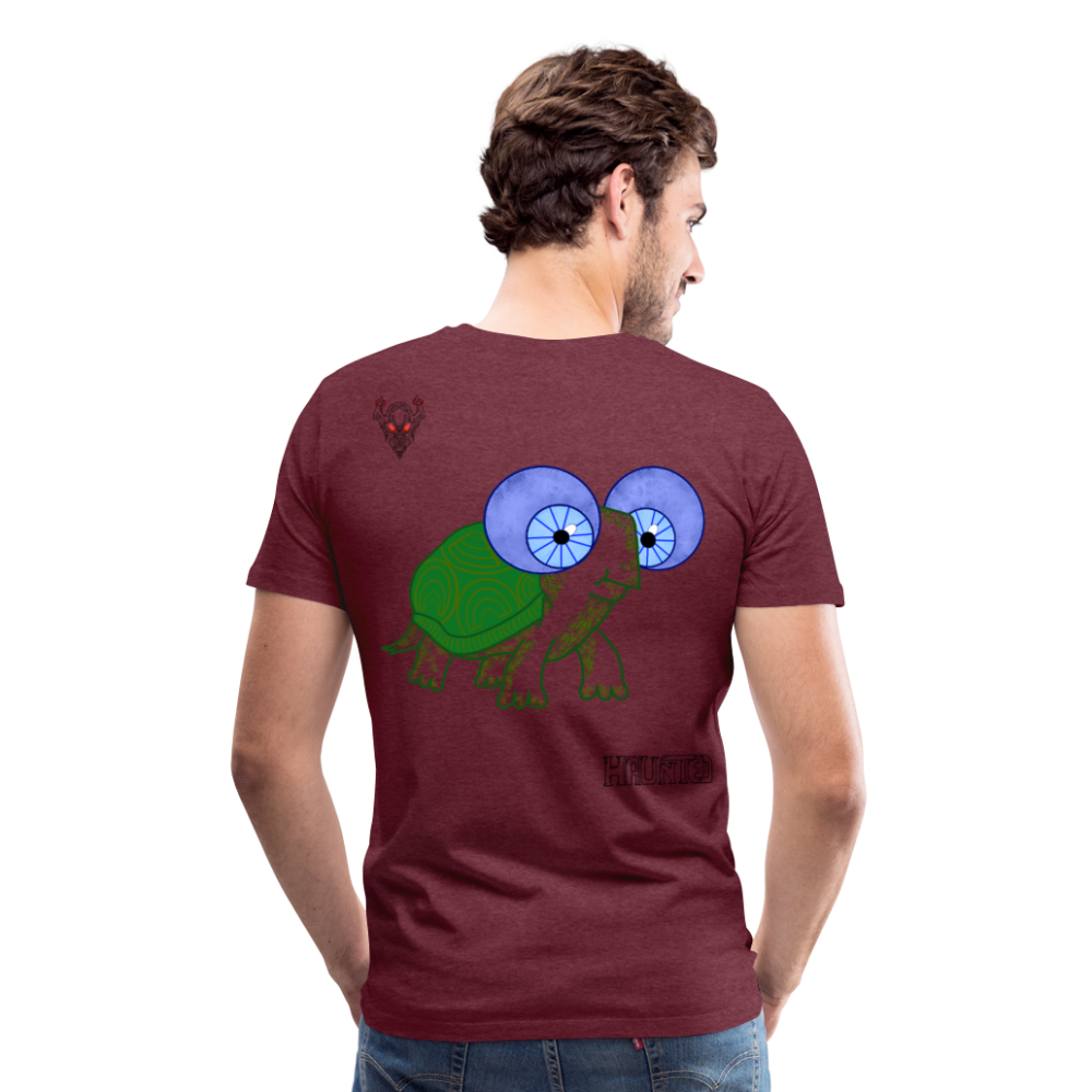 Man T-Shirt Turtle - Bordeauxrot meliert