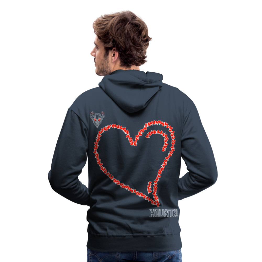 Man Hoodie Hearts Light - Navy