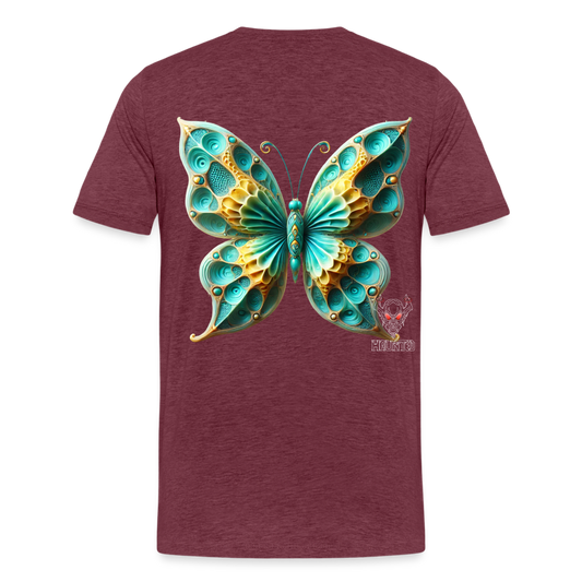 Men T-Shirt Aqua Wing Symphony - Bordeauxrot meliert