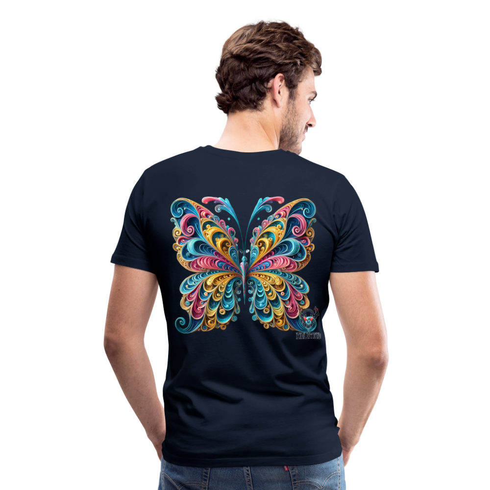 Men T-Shirt Whimsical Butterfly Harmony - Navy