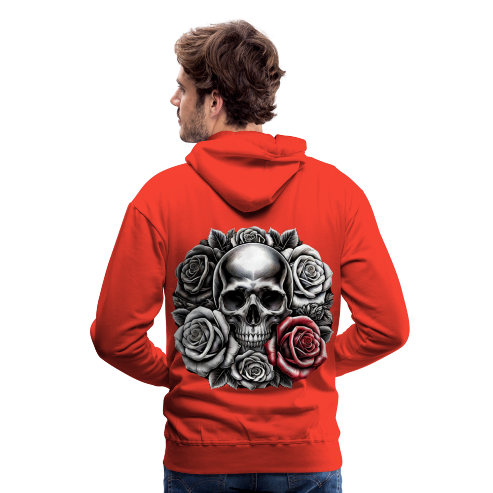 Men Hoodie Skull Roses - Rot
