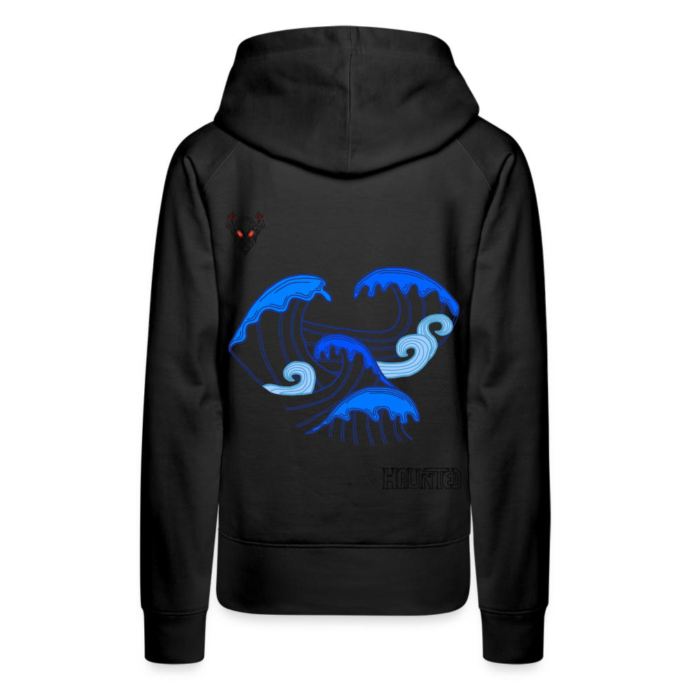 Woman Hoodie Waves clean Dark - Schwarz