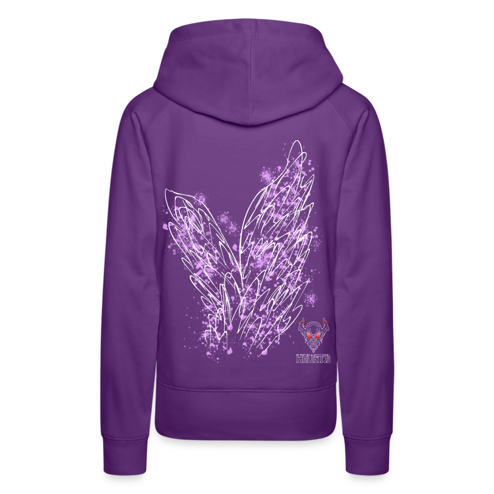 Women Hoodie Light Purple Wings - Purple