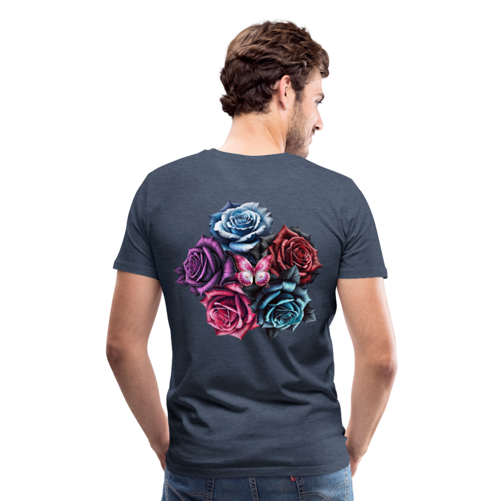 Men T-Shirt Rose Circle - Blau meliert