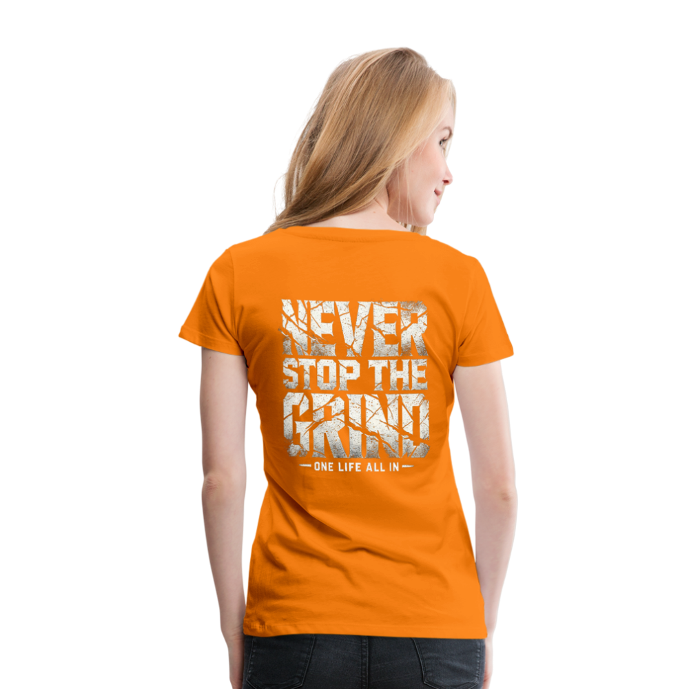 Women T-Shirt Never Stop The Grind - Orange