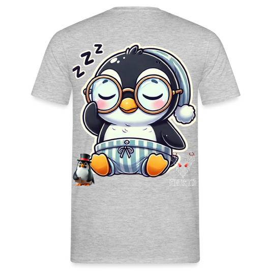Men T-Shirt Sleepy KasPenguin - Grau meliert