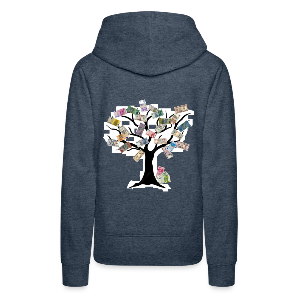 Women Hoodie Money Tree - Jeansblau