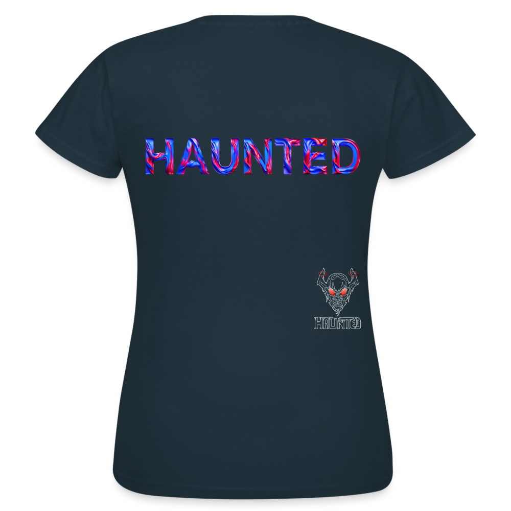 Women T-Shirt Cosmic Flame Surge - Navy