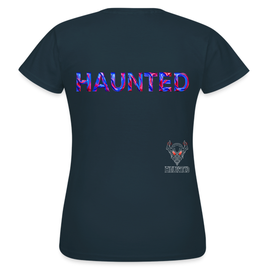 Women T-Shirt Cosmic Flame Surge - Navy