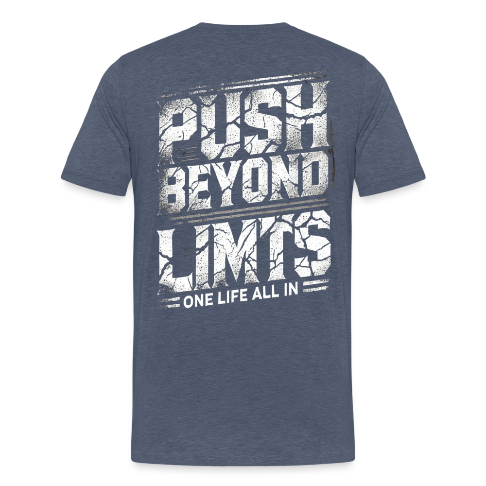 Men T-Shirt Push Beyond Limits - Blau meliert