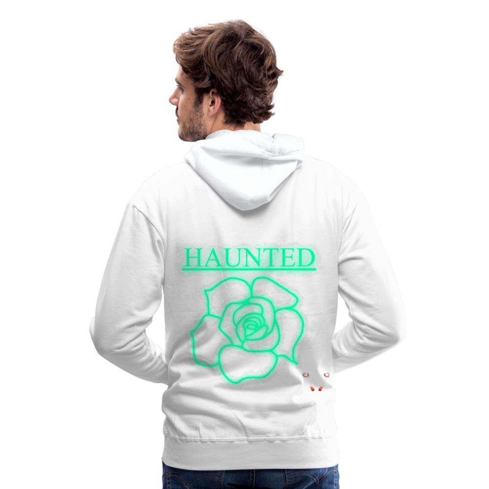 Men Hoodie Turquoise Neon Rose - Weiß