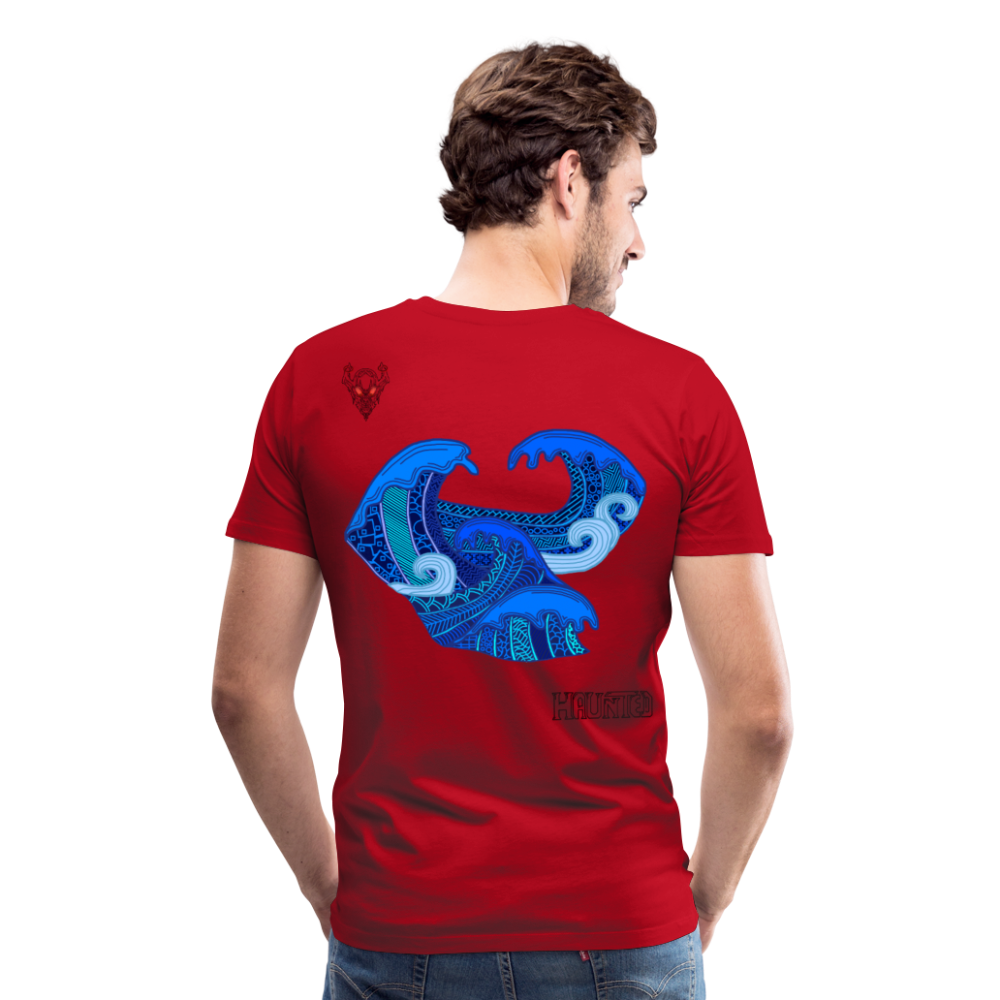 Man T-Shirt Waves Dark - Rot