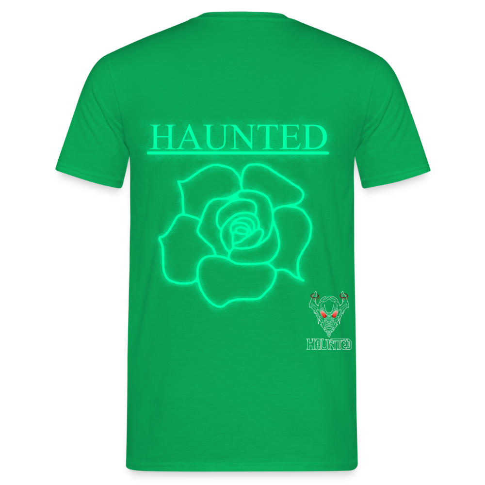 Men T-Shirt Turquoise Neon Rose - Kelly Green