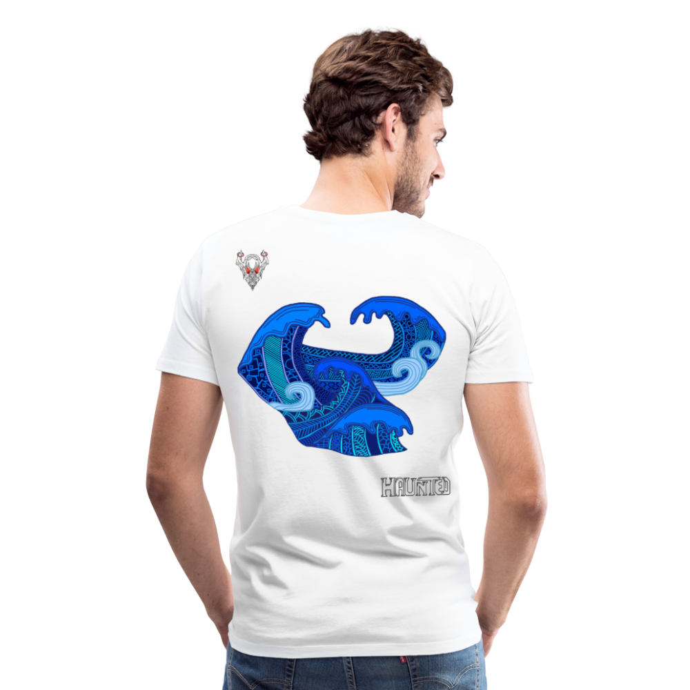 Man T-Shirt Waves Dark - Weiß