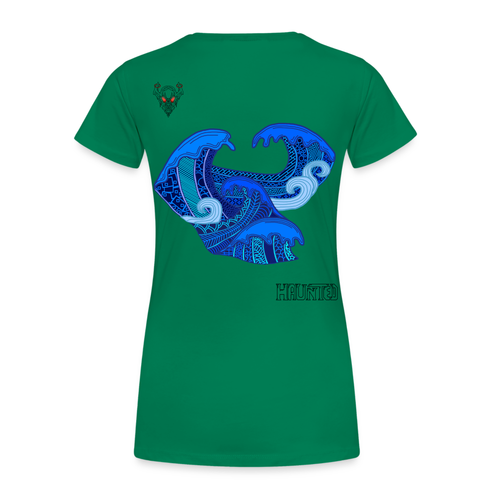 Woman T-Shirt Waves Dark - Kelly Green