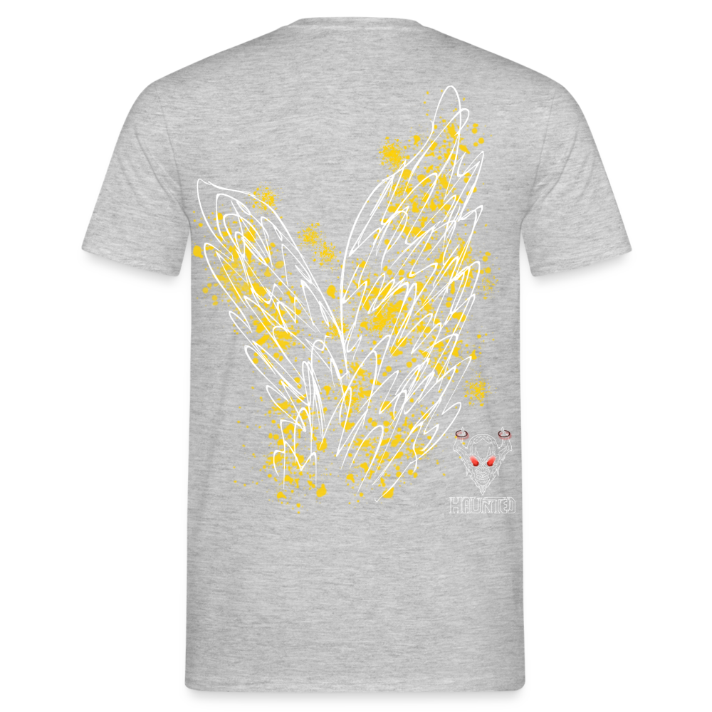 Men T-Shirt Yellow Wings - Grau meliert