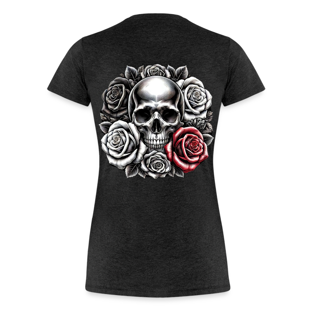 Women T-Shirt Skull Roses - Anthrazit