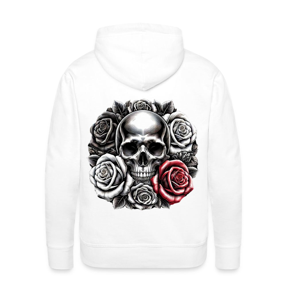 Men Hoodie Skull Roses - Weiß
